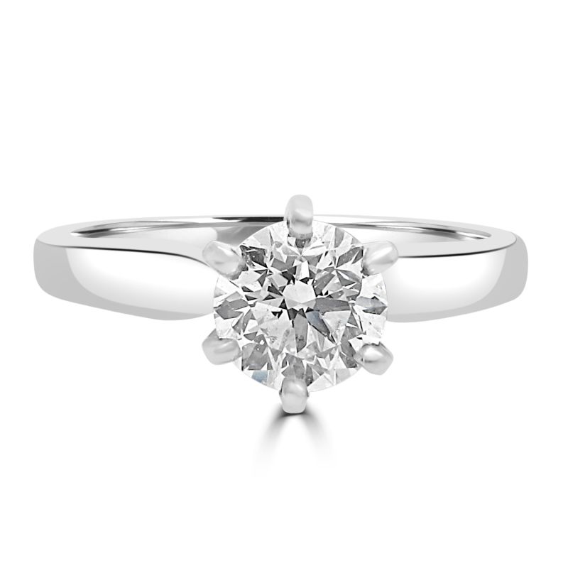 Platinum Brilliant Cut Diamond Solitaire Engagement Ring 0.80ct