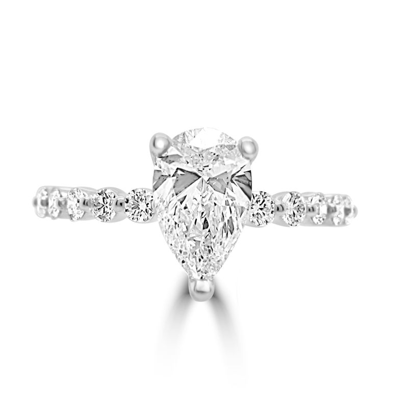 Platinum Pear Cut Diamond Solitaire Engagement Ring 1.20ct