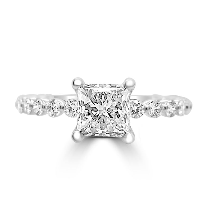 Platinum Princess Cut Diamond Solitaire Engagement Ring 1.22ct