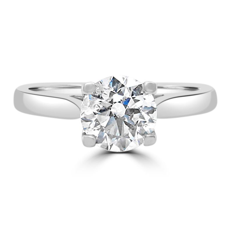 Platinum Brilliant Cut Diamond Solitaire Engagement Ring 1.01ct