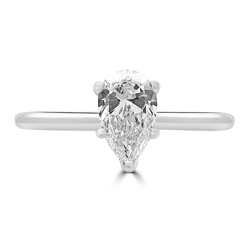Platinum Pear Cut Diamond Solitaire Engagement Ring 0.50ct