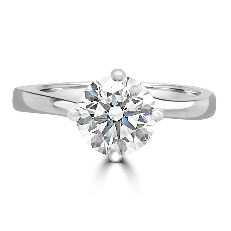 Platinum Brilliant Cut Diamond Solitaire Engagement Ring 1.02ct