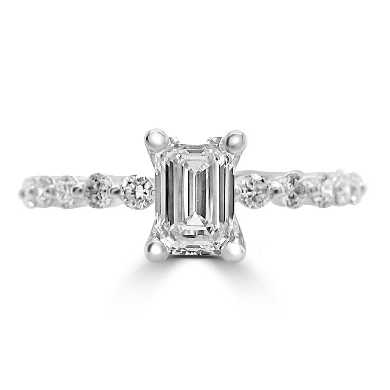Platinum Emerald Cut Diamond Solitaire Engagement Ring 1.02ct