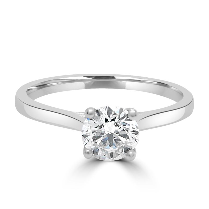 Platinum Brilliant Cut Diamond Solitaire Engagement Ring 0.74ct