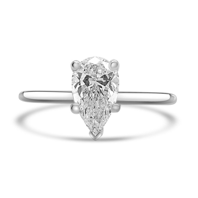 Platinum Pear Cut Diamond Solitaire Engagement Ring 0.70ct