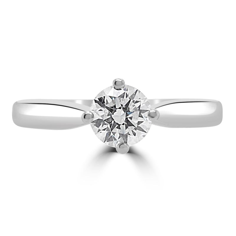 Platinum Brilliant Cut Diamond Solitaire Engagement Ring 0.55ct