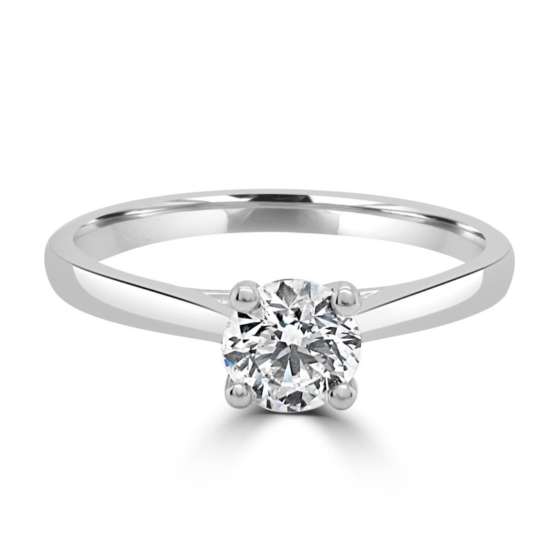 Platinum Brilliant Cut Diamond Solitaire Engagement Ring 0.50ct