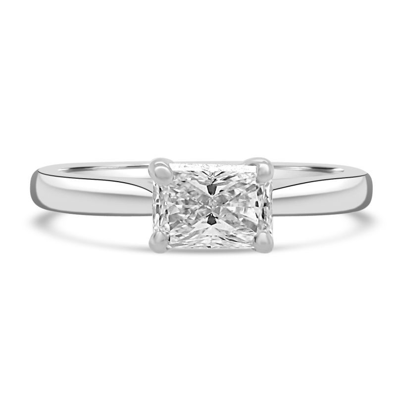 Platinum Radiant Cut Diamond Solitaire Engagement Ring 0.54ct