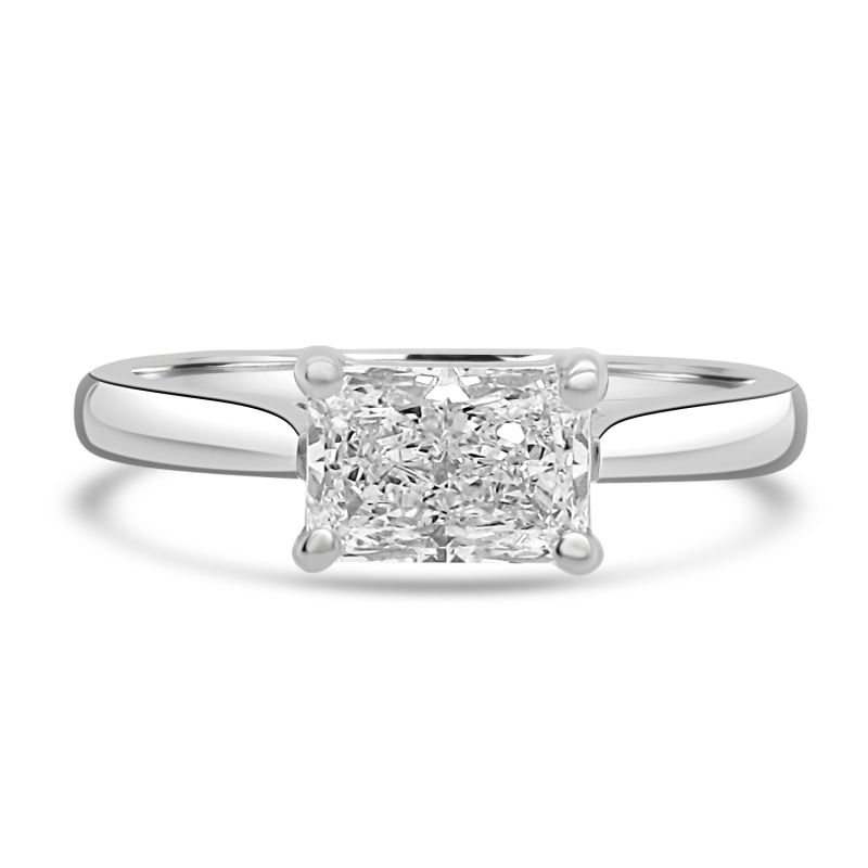 Platinum Radiant Cut Diamond Solitaire Engagement Ring 0.80ct