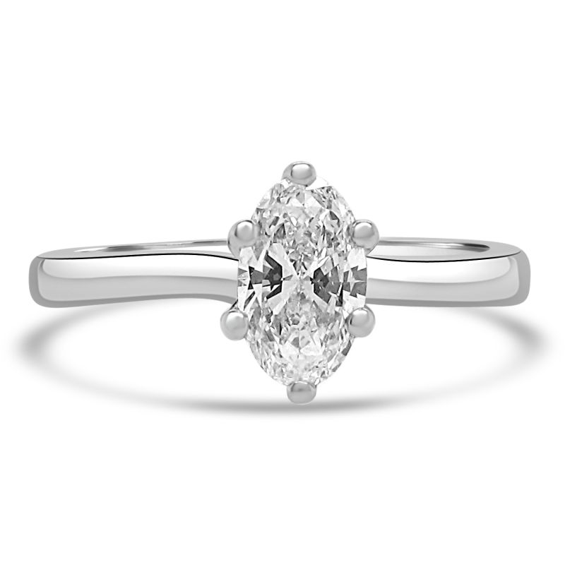 Platinum Oval Cut diamond Solitaire Engagement Ring 0.50ct