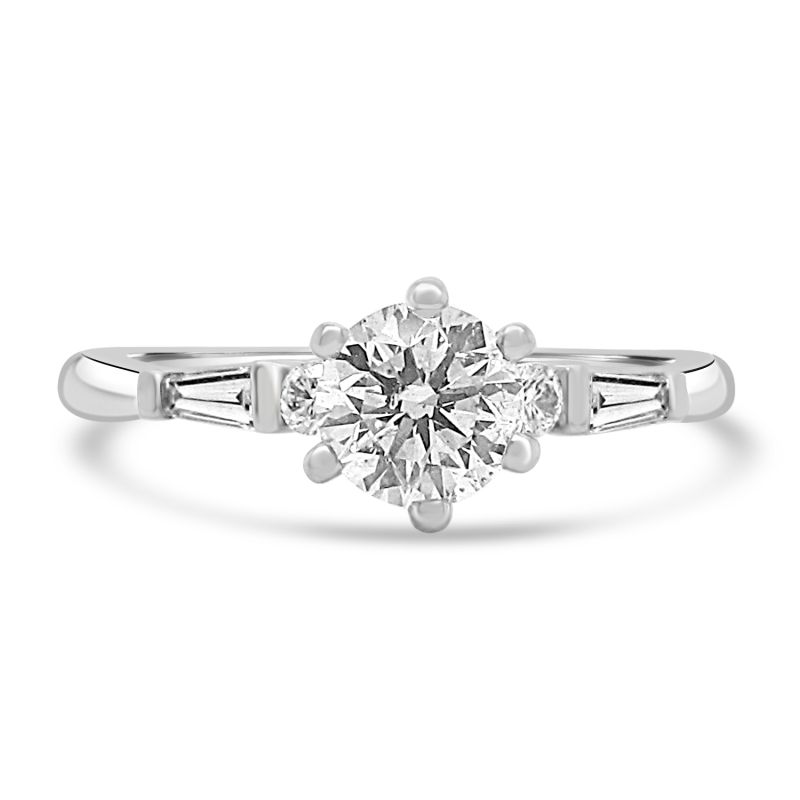 Platinum Brilliant Cut Diamond Solitaire Engagement Ring 0.66ct
