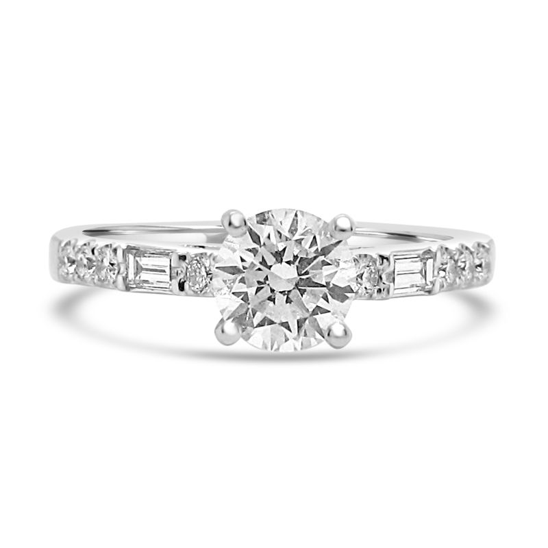 Platinum Brilliant Cut Diamond Solitaire Engagement Ring 0.92ct