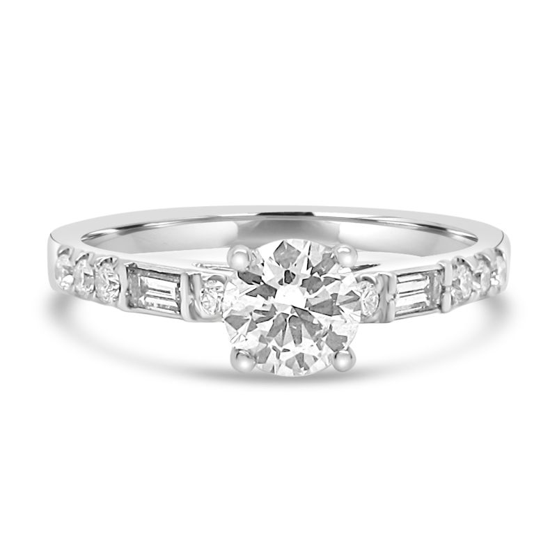 Platinum Brilliant Cut Diamond Solitaire Engagement Ring 0.72ct
