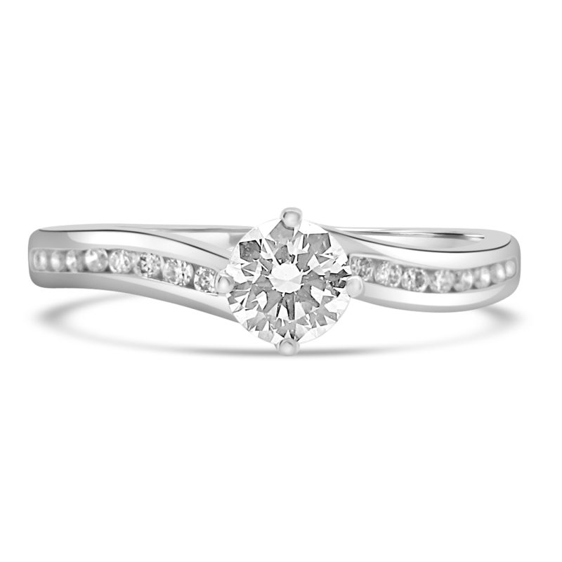 Platinum Brilliant Cut Diamond Solitaire Engagement Ring 0.36ct