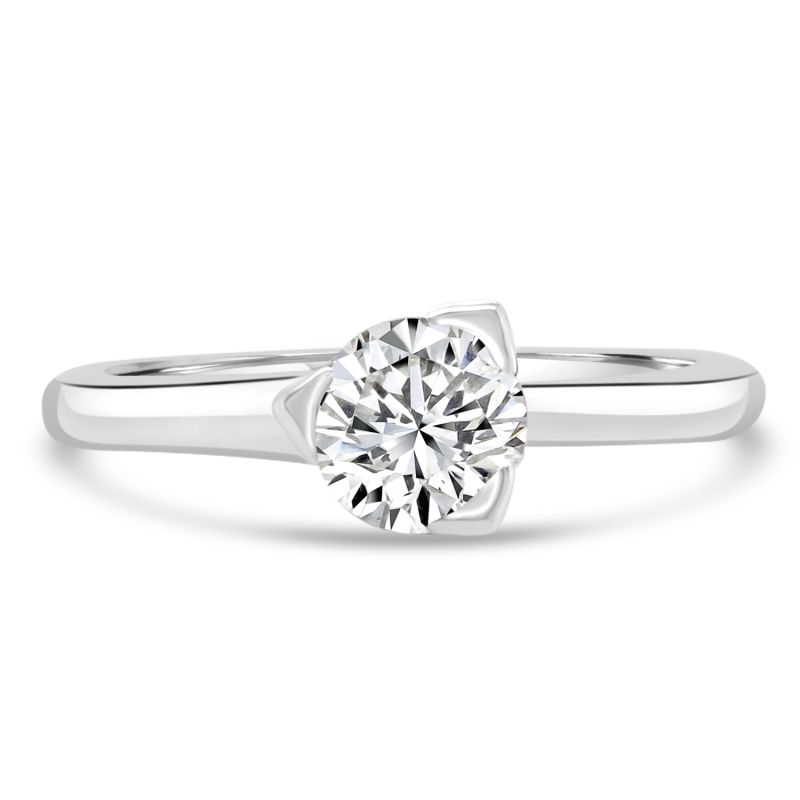 Platinum Brillant Cut Diamond Solitaire Engagement Ring 0.50ct