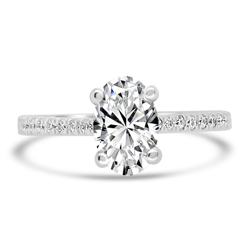 Platinum Oval Cut Diamond Solitaire Engagement Ring 1.10ct