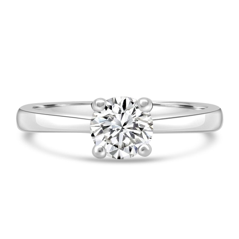 Platinum Brilliant Cut Diamond Solitaire Engagement Ring 0.55ct