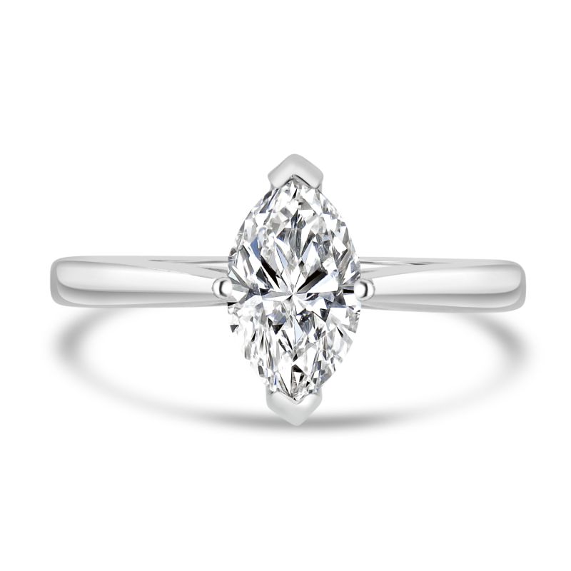Platinum Marquise Diamond Solitaire Ring 0.71ct