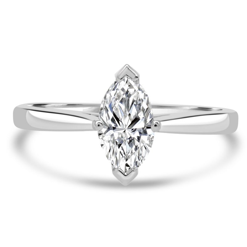 Platinum Marquise Diamond Solitaire Engagement 0.50ct