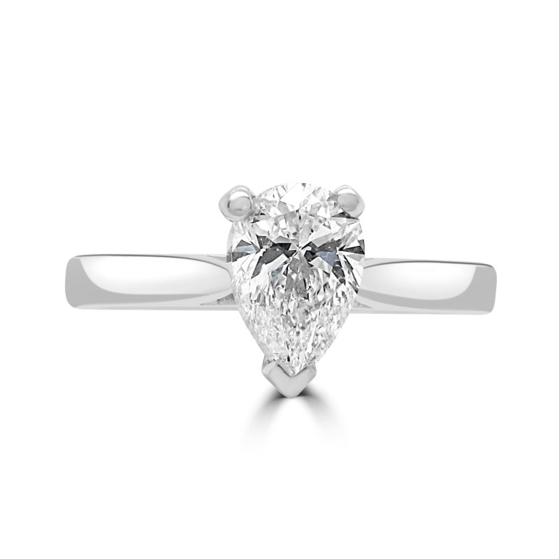 Platinum Pear Cut Diamond Solitaire Engagement Ring 0.80ct