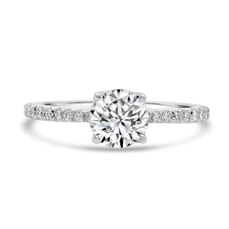 Platinum Brilliant Cut Diamond Solitaire Engagement Ring 0.88ct