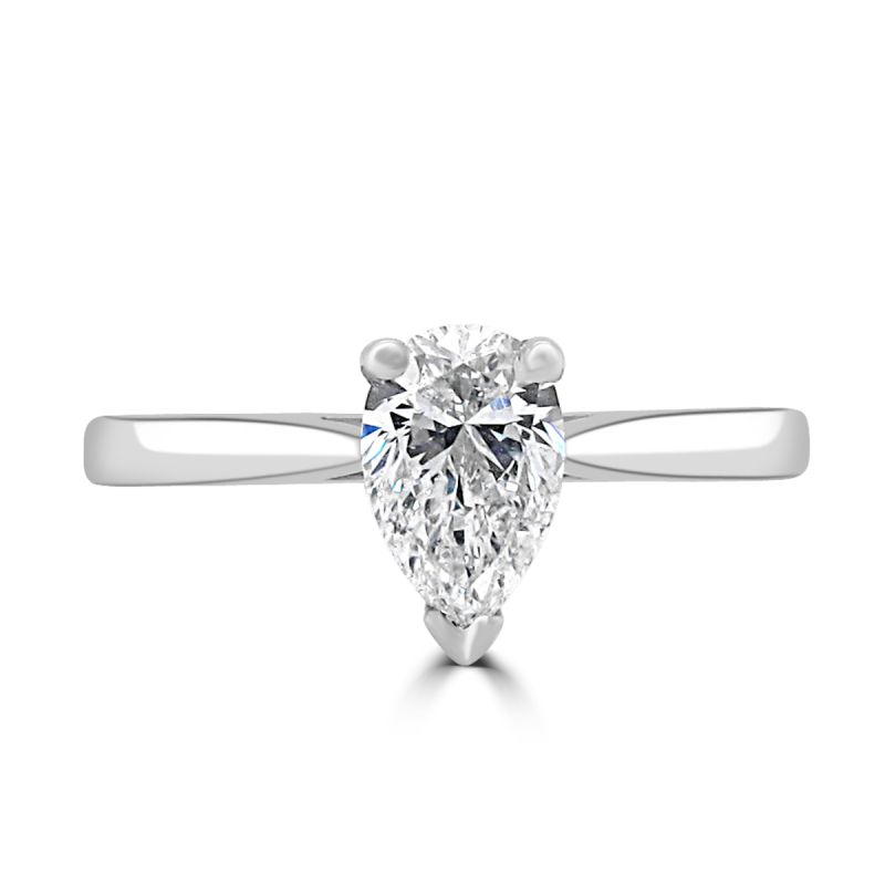 Platinum Pear cut Diamond Solitaire Engagement Ring 0.60ct