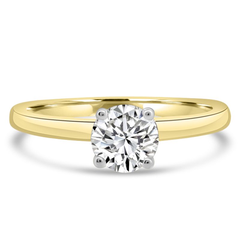 18ct Yellow Gold Hidden Halo Solitaire Ring 0.61ct