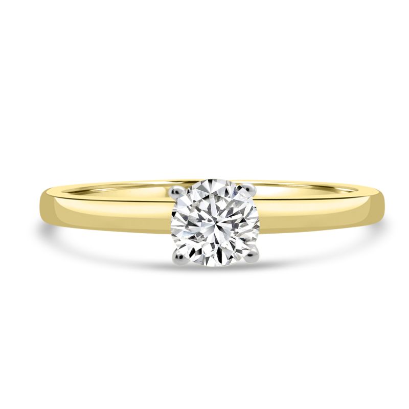 18ct Yellow Gold Hidden Halo Solitaire Ring 0.33ct