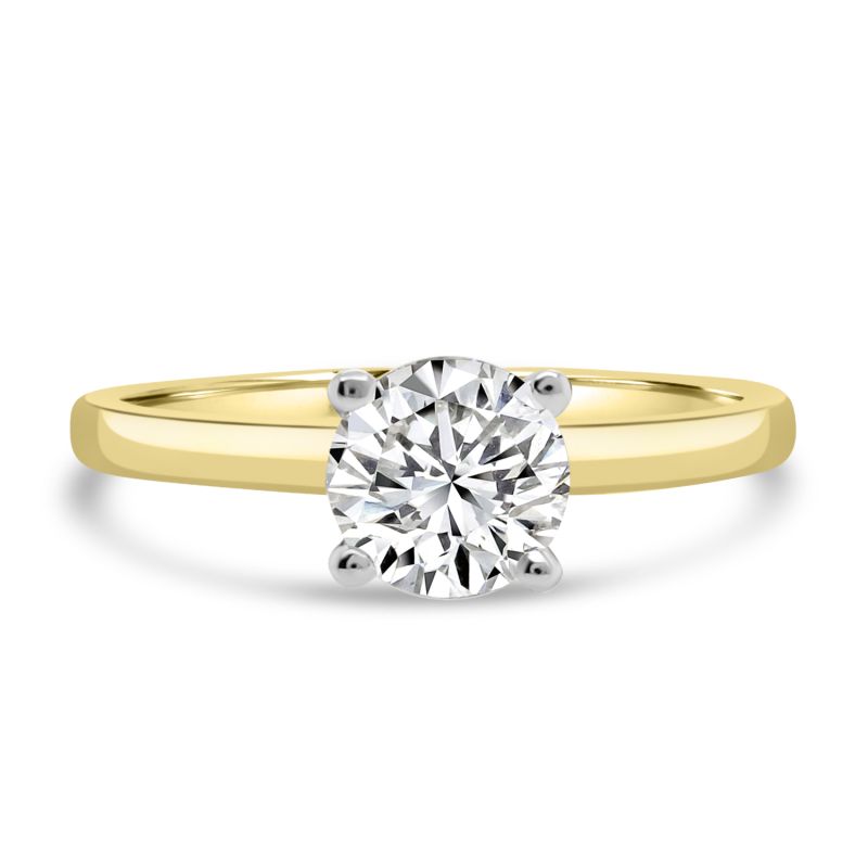 18ct Yellow Gold Hidden Halo Solitaire Ring 0.80ct