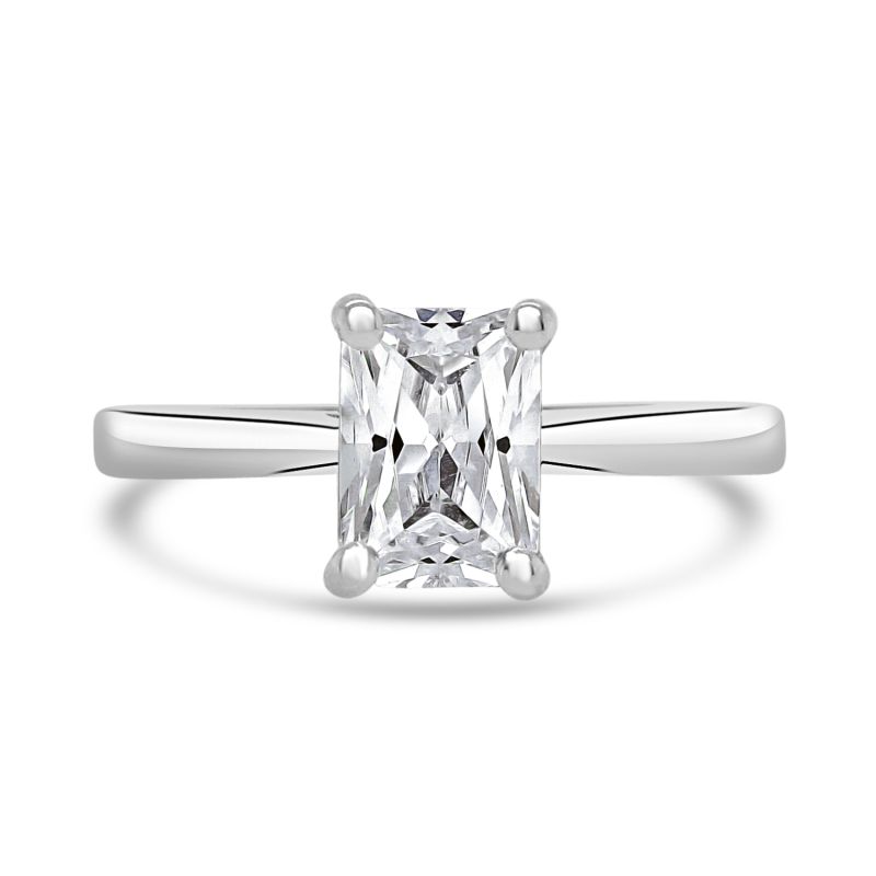 Platinum Radiant Cut Diamond Solitaire Engagement Ring 0.92ct