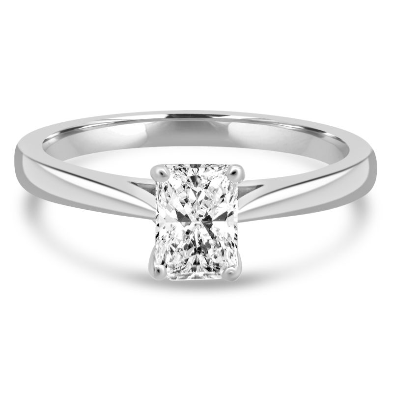 Platinum Radiant Cut Diamond Solitaire Engagement Ring 0.50ct