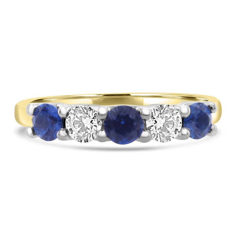 18ct Yellow Gold Sapphire & Diamond Eternity Ring 0.18ct