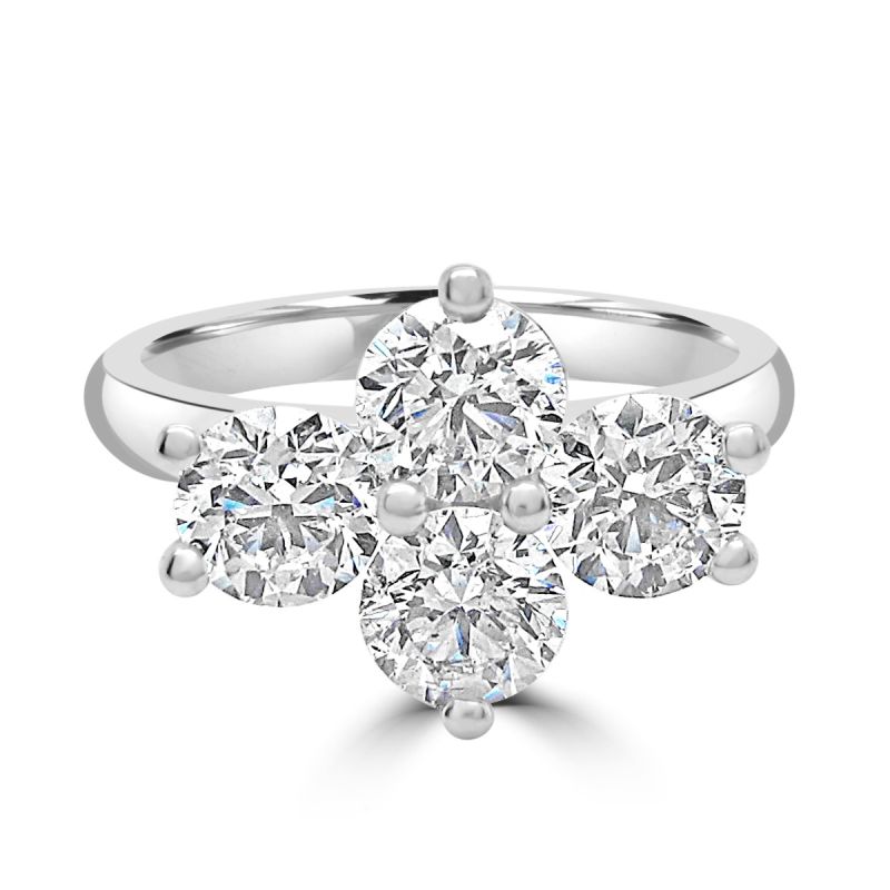 Platinum Brilliant Cut Diamond 4 Stone Engagement Ring  1.56ct
