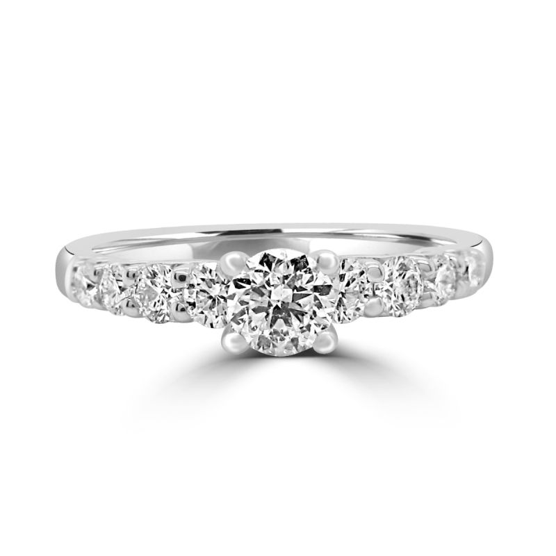 18ct White gold Brilliant Cut Diamond Engagement Ring 0.80ct
