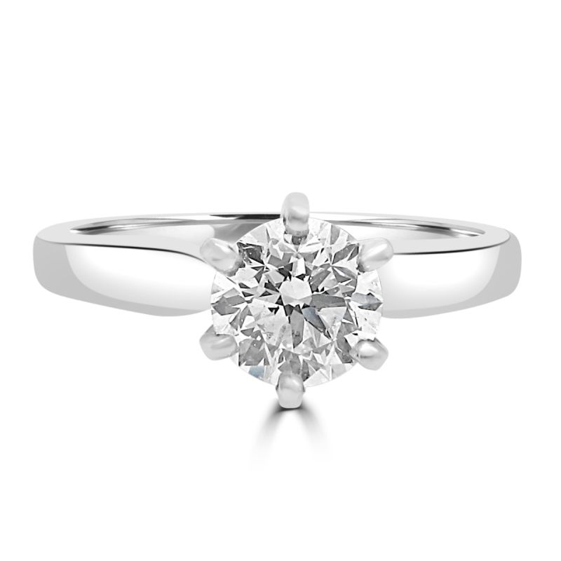 Platinum Brilliant Cut Diamond Solitaire Engagement Ring 0.62ct