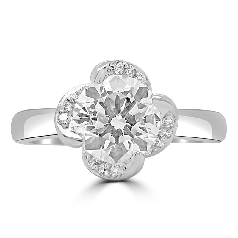 Platinum Brilliant Cut Diamond Single Stone Engagement Ring 1.12
