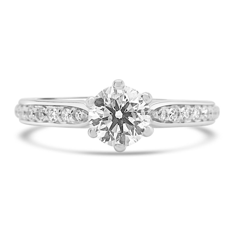 Platinum Brilliant Cut Diamond Solitaire Engagement Ring 0.66ct