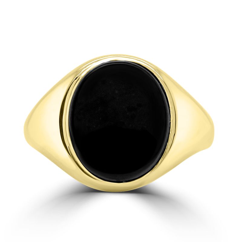 9ct Yellow Gold Oval Bloodstone Signet Ring