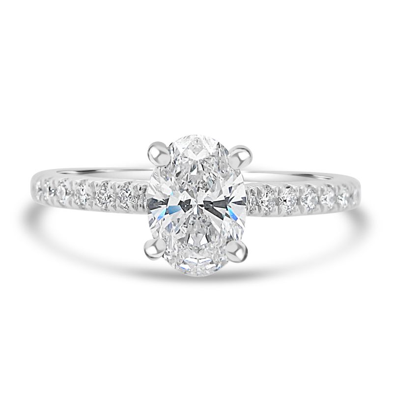 Platinum Oval Lab Grown Diamond Engagement Ring 0.95ct