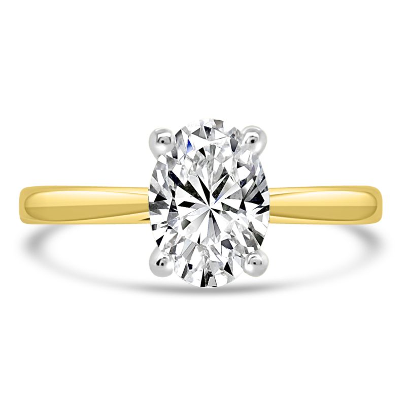 18ct Yellow Gold Oval Cut Lab Grown Diamond Engagement Ring 1.03ct