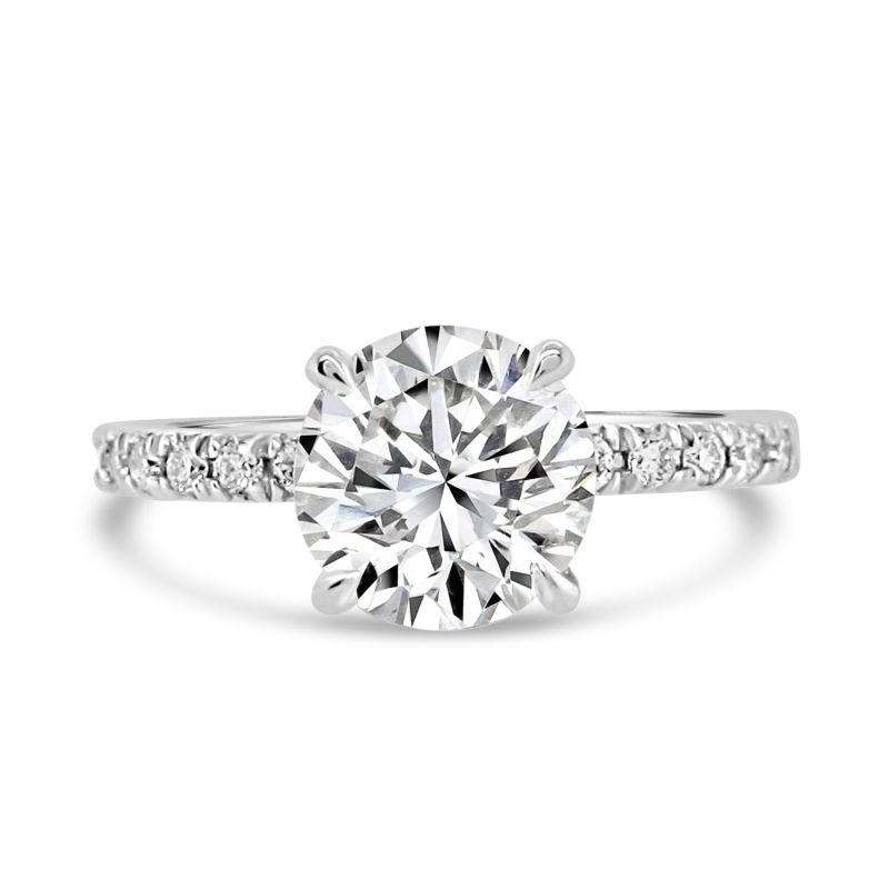 Platinum Brilliant Cut Lab Grown Diamond Engagement Ring 1.79ct
