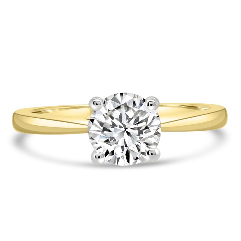 18ct Yellow Gold Lab Grown Solitaire Diamond 0.82ct ring