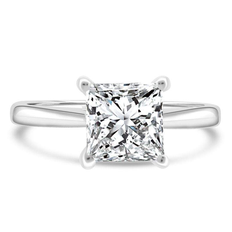 Platinum Princess Cut Lab Grown Diamond Engagement Ring 1.52ct