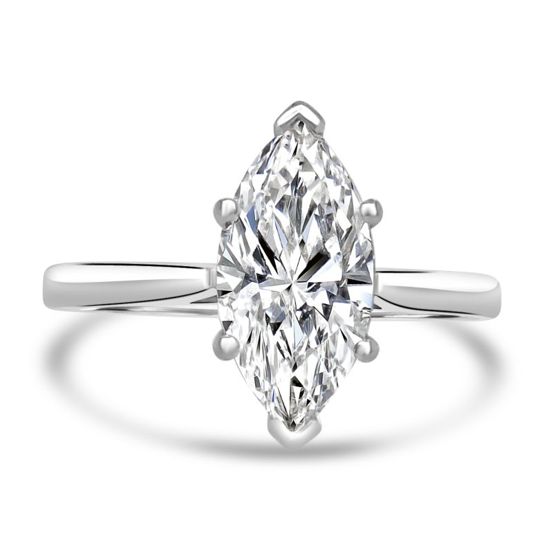 Platinum Marquise Cut Lab Grown Diamond Engagement Ring 1.54ct