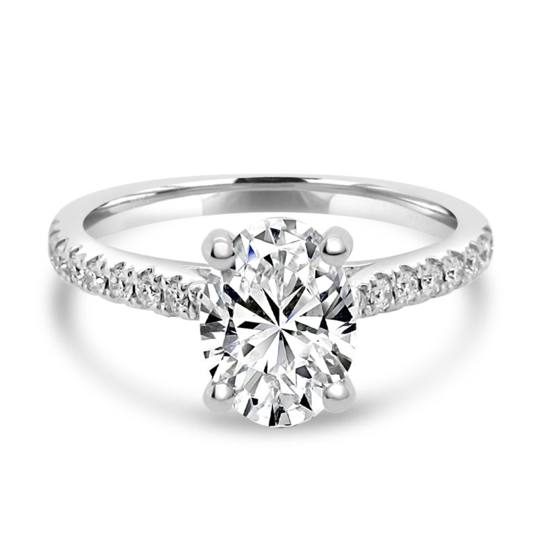 Platinum Oval Cut Lab Grown Diamond Engagement Ring 1.20ct