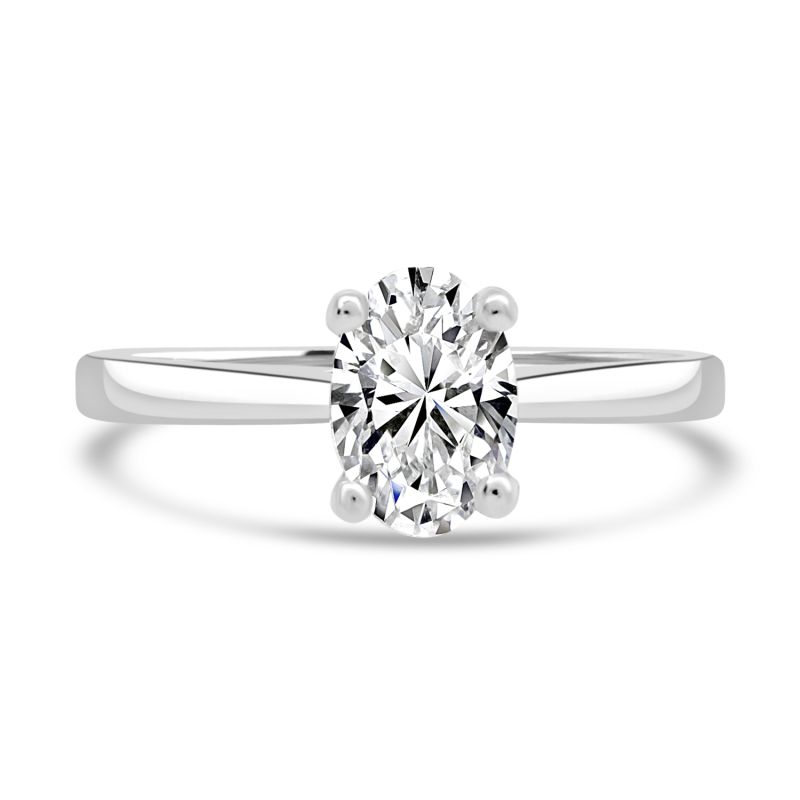 Platinum Oval Cut Lab Grown Diamond Engagement Ring 0.77ct