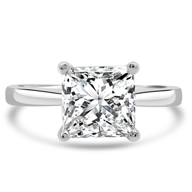 Platinum Princess Cut Lab Grown Diamond Engagement Ring 2.03ct