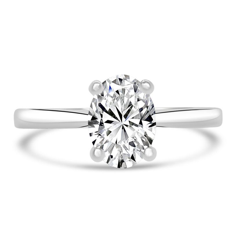 Platinum Oval Cut Lab Grown Diamond Engagement Ring 1.04ct