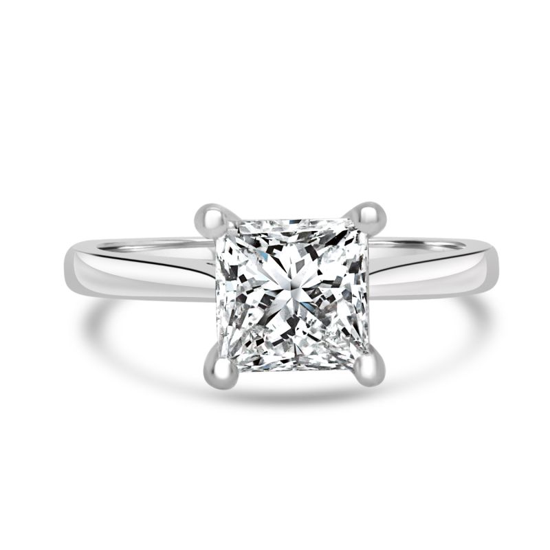 Platinum Princess Cut Lab Grown Diamond Engagement Ring 1.01ct