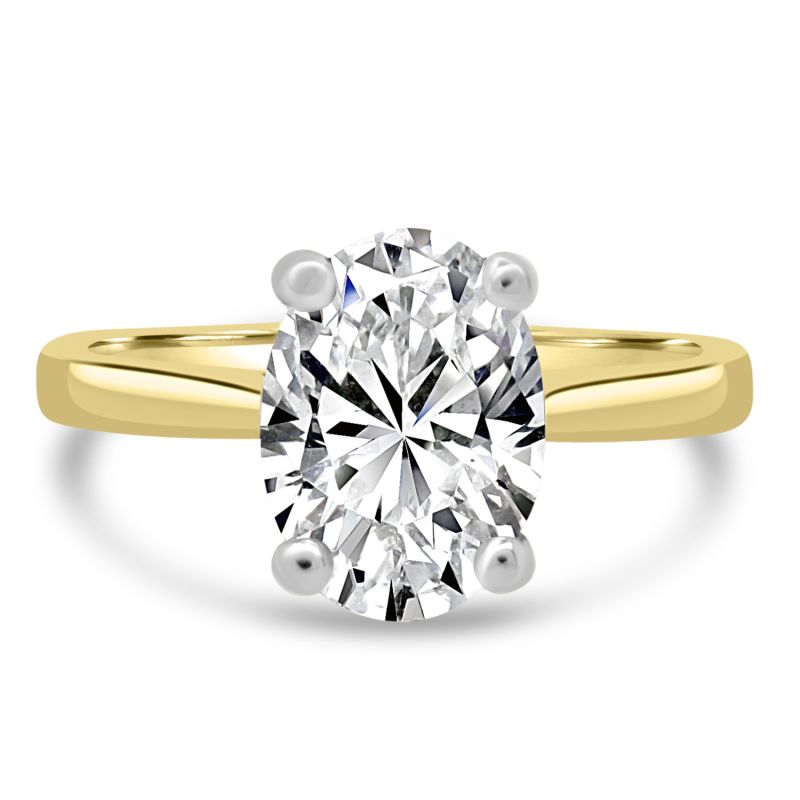18ct Yellow Gold 1.50ct Oval Cut Lab Diamond Engagement Ring